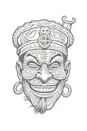 cholo mask laughing tattoo design idea