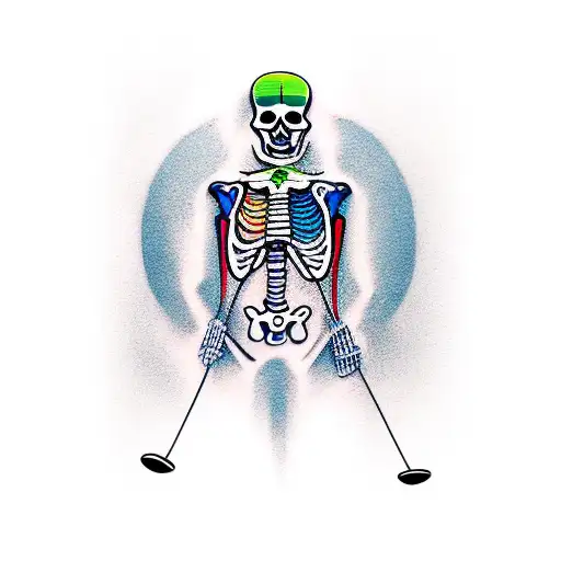 skeleton skiing  tattoo design idea