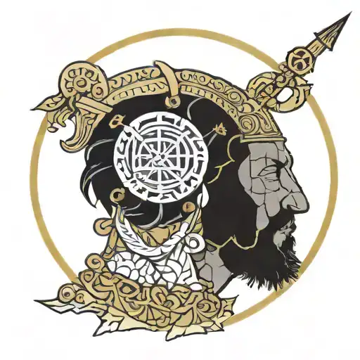 hannibal barca mixed tunisia maps together symbolizing tattoo design idea