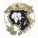 hannibal barca mixed tunisia maps together symbolizing tattoo design idea