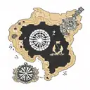 hannibal barca mixed tunisia maps together symbolizing tattoo design idea