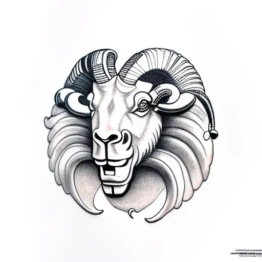ram head  tattoo design idea