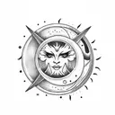 Sun and Moon tattoo design idea