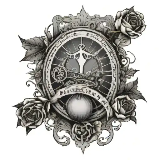 pain and strength tarot card tattoo design idea