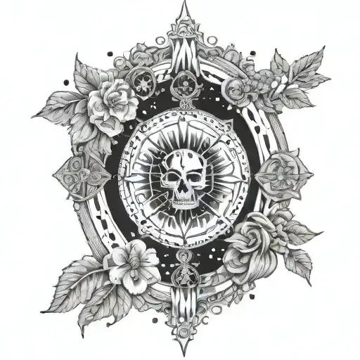 pain and strength tarot card tattoo design idea