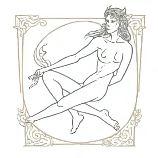 pain and strength tarot card tattoo design idea