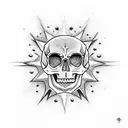 skull moon star  tattoo design idea