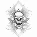 skull moon star  tattoo design idea