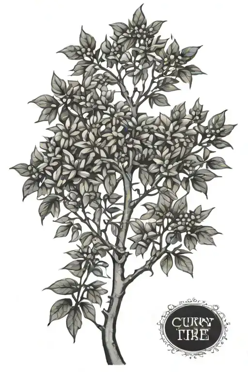curry tree tattoo design idea