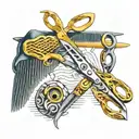 scissors and comb tattoo design idea