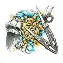 scissors and comb tattoo design idea