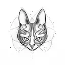 cat with red wine spilled tattoo design idea