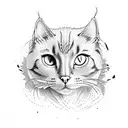 cat with red wine spilled tattoo design idea