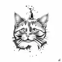 cat with red wine spilled tattoo design idea