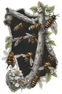 beehive bees tattoo design idea