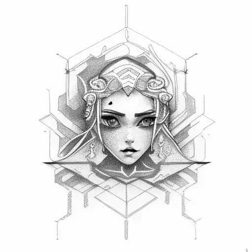 protecting wife and 3 daughters tattoo design idea