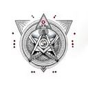 a dragon that incorporates Masonic symbols and sacred geometry tattoo design idea