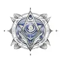 a dragon that incorporates Masonic symbols and sacred geometry tattoo design idea