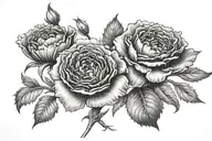 carnation with roman numerals VXXXIV tattoo design idea