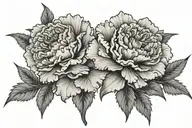 carnation with roman numerals VXXXIV tattoo design idea
