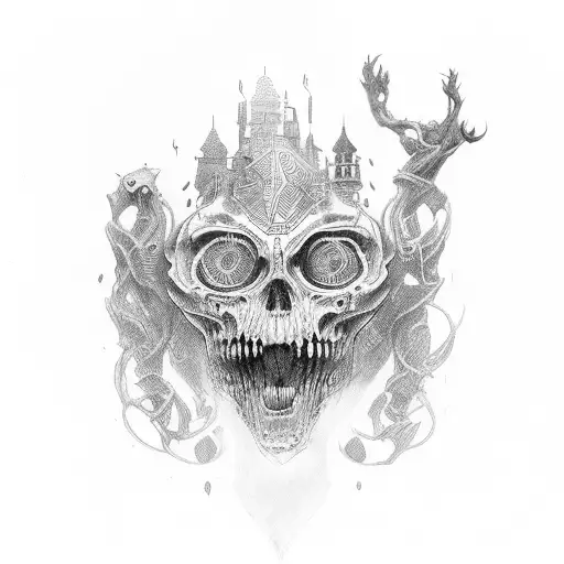 ink black role with "Filho do Caos" writen in the center, in vertical tattoo design idea