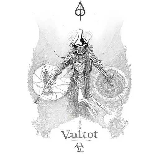 tarot card with valorant agents tattoo design idea