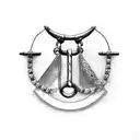 axe with broken chains tattoo design idea