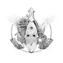 axe with broken chains tattoo design idea