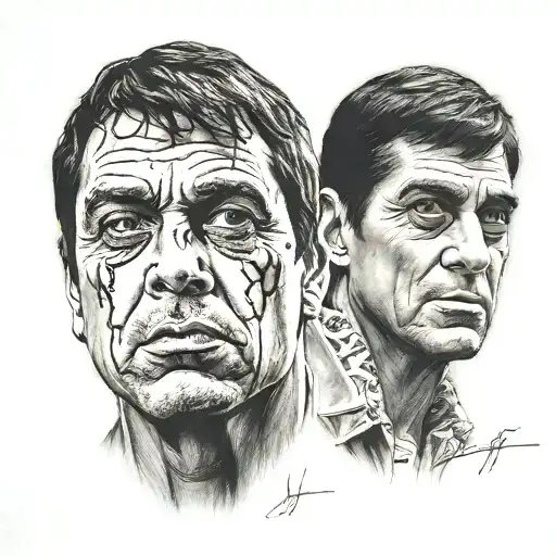 Scarface sleeve  tattoo design idea