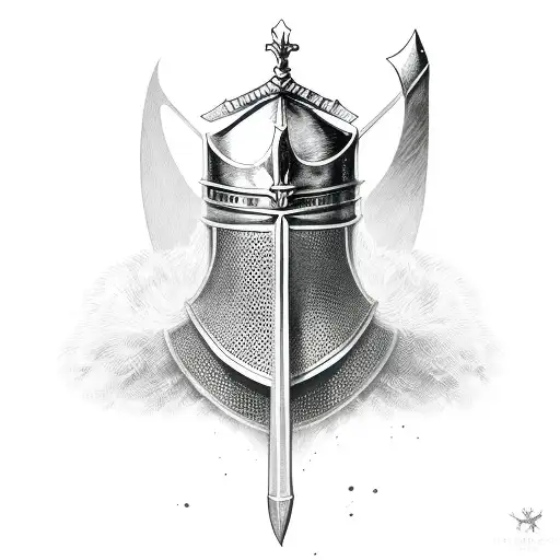 holy knight witch dagger tattoo design idea