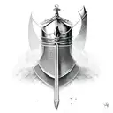 holy knight witch dagger tattoo design idea