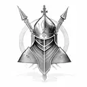 holy knight witch dagger tattoo design idea