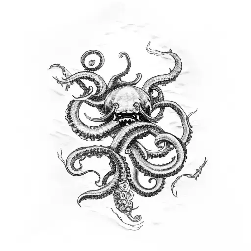 kraken sea monster  tattoo design idea