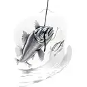 fisher man line snapping tattoo design idea