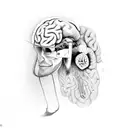 fisher man pulling up brain scan tattoo design idea
