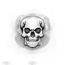 skeleton with surfboard small tattoo design idea