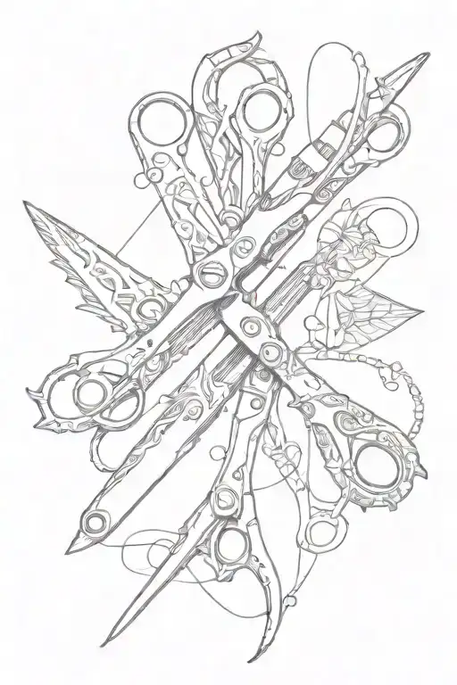 scissors and clippers  tattoo design idea