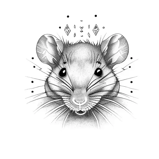 stoner rat holding a joint  tattoo design idea