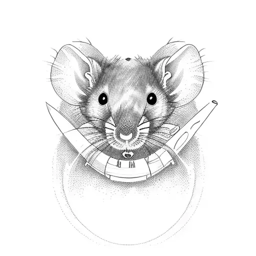 stoner rat smoking weed  tattoo design idea