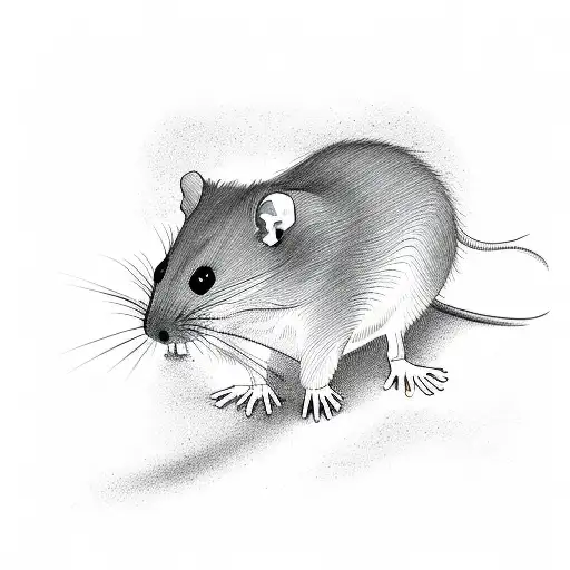 stoner rat smoking weed  tattoo design idea