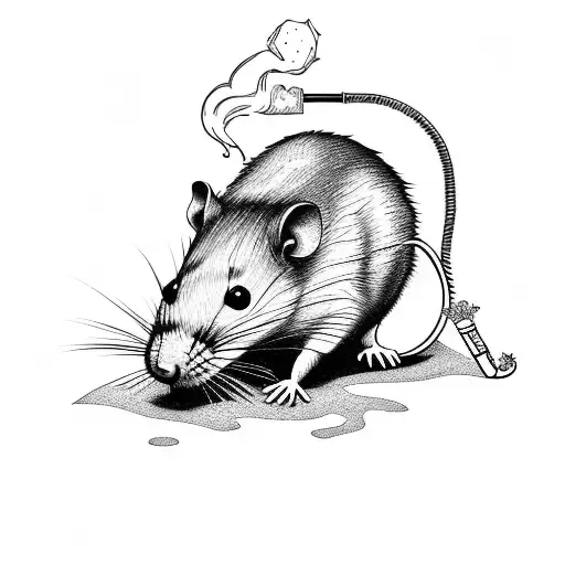 stoner rat smoking weed  tattoo design idea