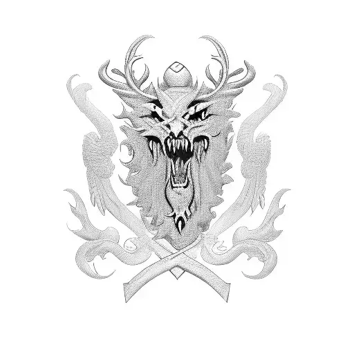 Family Crest  with surname Santalucia  tattoo design idea