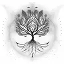 Tree of Life and raven tattoo design idea