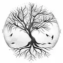 Tree of Life and raven tattoo design idea
