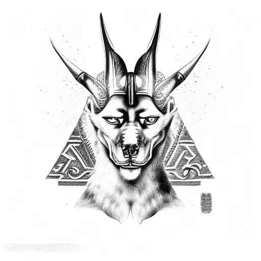 Anubis and Zeus tattoo design idea