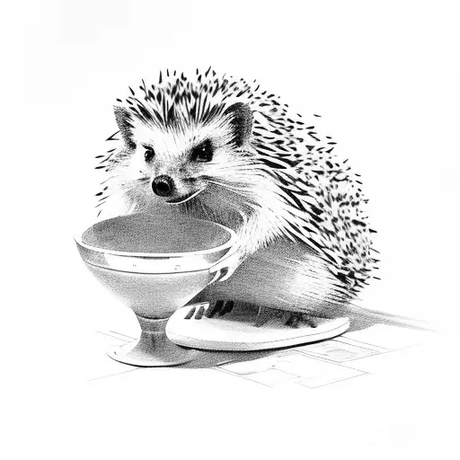 hedgehog tattoo design idea