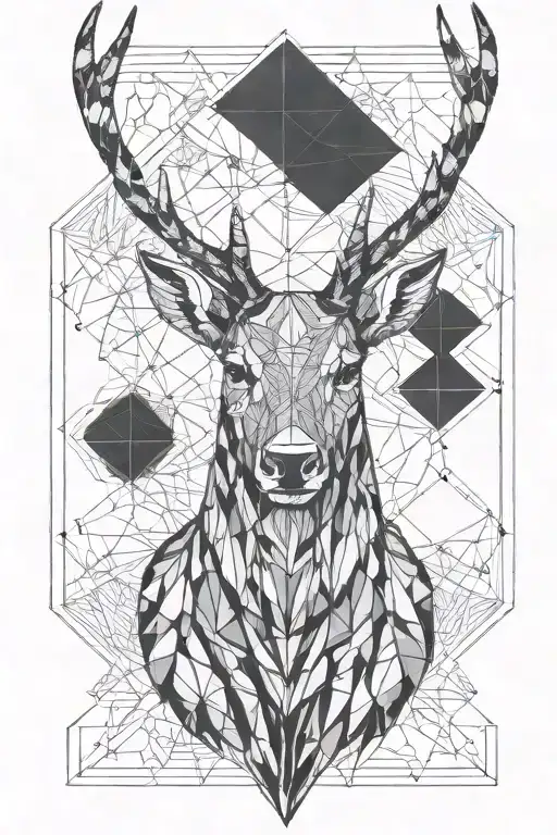 stag head tattoo design idea