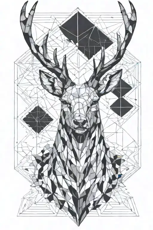 stag head tattoo design idea