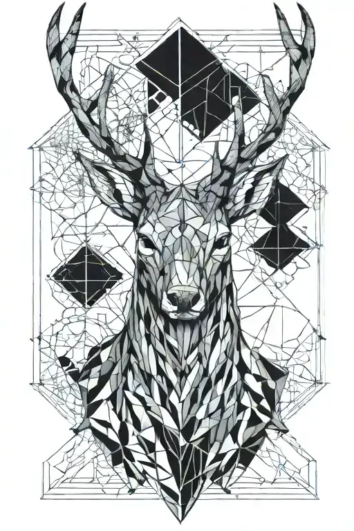 stag head tattoo design idea