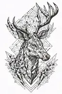 stag head tattoo design idea